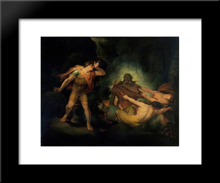 The Fire King 20x24 Black Modern Wood Framed Art Print Poster by Fuseli, Henry