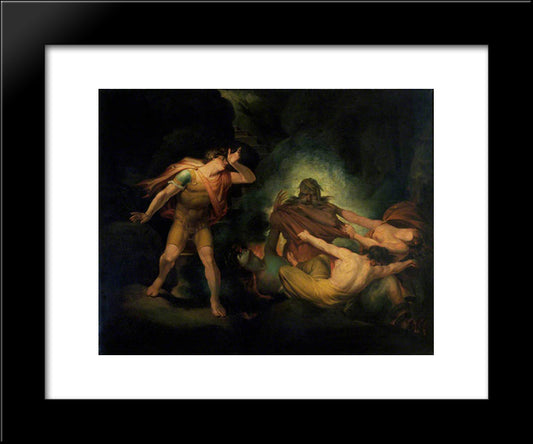 The Fire King 20x24 Black Modern Wood Framed Art Print Poster by Fuseli, Henry