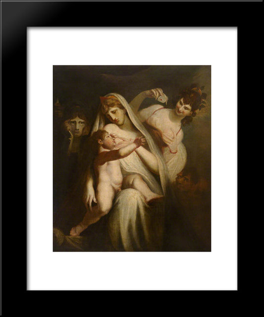 The Infant Shakespeare Between Tragedy And Comedy 20x24 Black Modern Wood Framed Art Print Poster by Fuseli, Henry