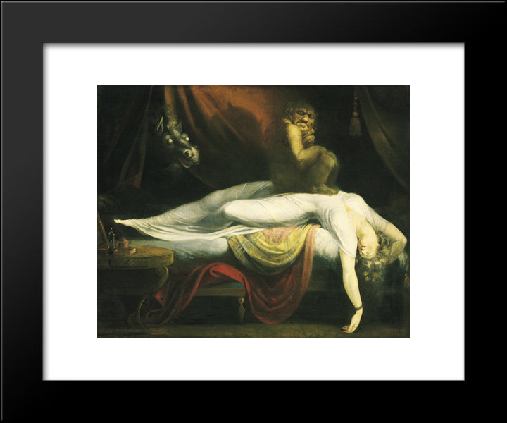 The Nightmare 20x24 Black Modern Wood Framed Art Print Poster by Fuseli, Henry