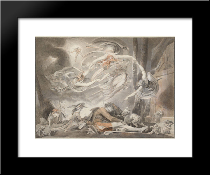 The Shepherd'S Dream 20x24 Black Modern Wood Framed Art Print Poster by Fuseli, Henry