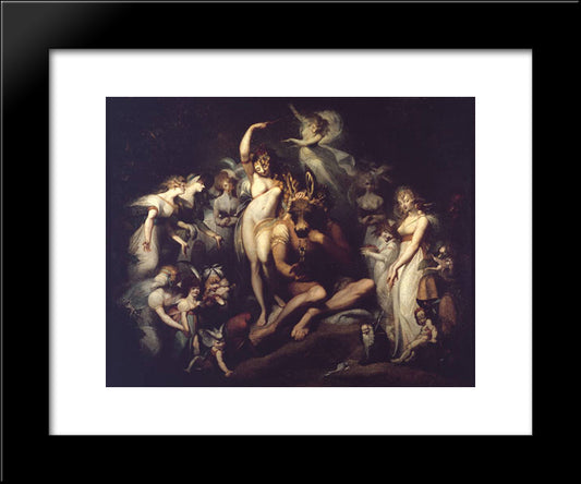 Titania And Bottom 20x24 Black Modern Wood Framed Art Print Poster by Fuseli, Henry