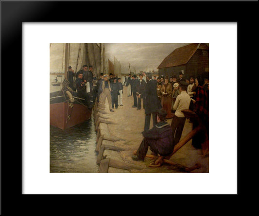 A Mission To Seamen 20x24 Black Modern Wood Framed Art Print Poster by La Thangue, Henry Herbert