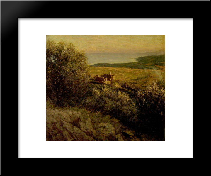A Provencal Castle 20x24 Black Modern Wood Framed Art Print Poster by La Thangue, Henry Herbert