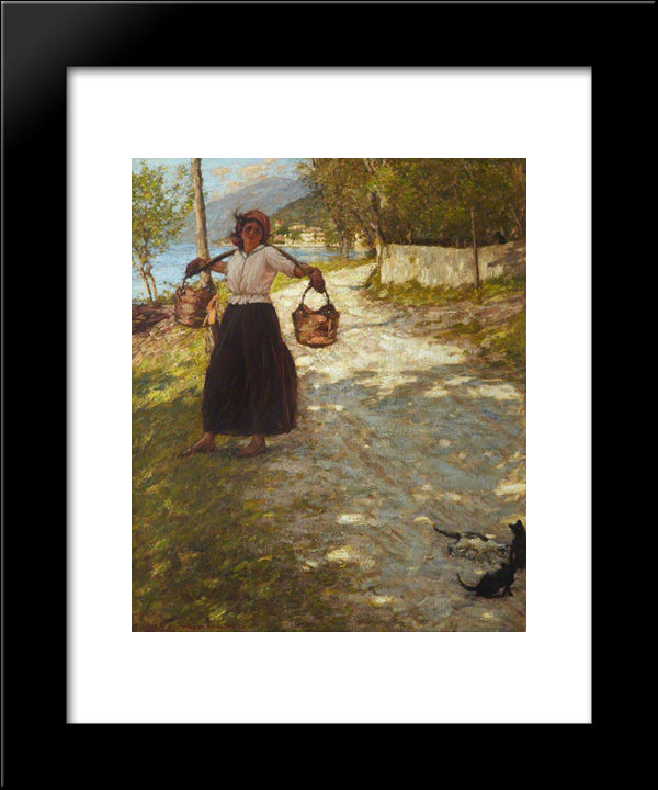 A Veronese Road 20x24 Black Modern Wood Framed Art Print Poster by La Thangue, Henry Herbert