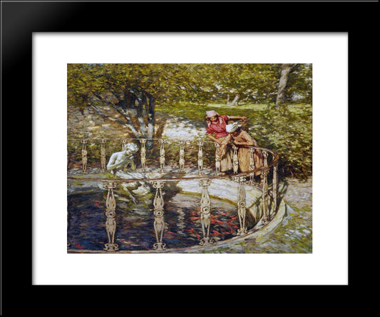 An Old Italian Garden 20x24 Black Modern Wood Framed Art Print Poster by La Thangue, Henry Herbert