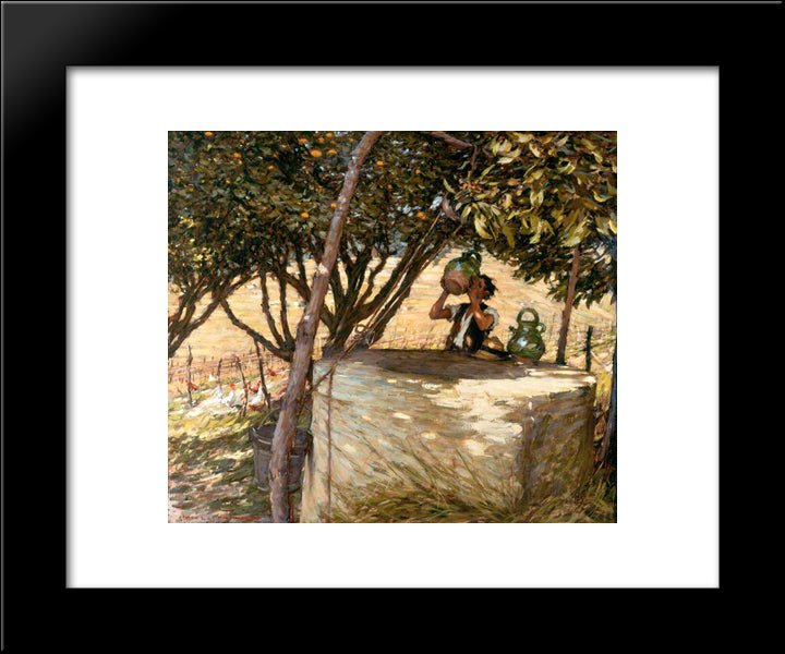 At The Well 20x24 Black Modern Wood Framed Art Print Poster by La Thangue, Henry Herbert