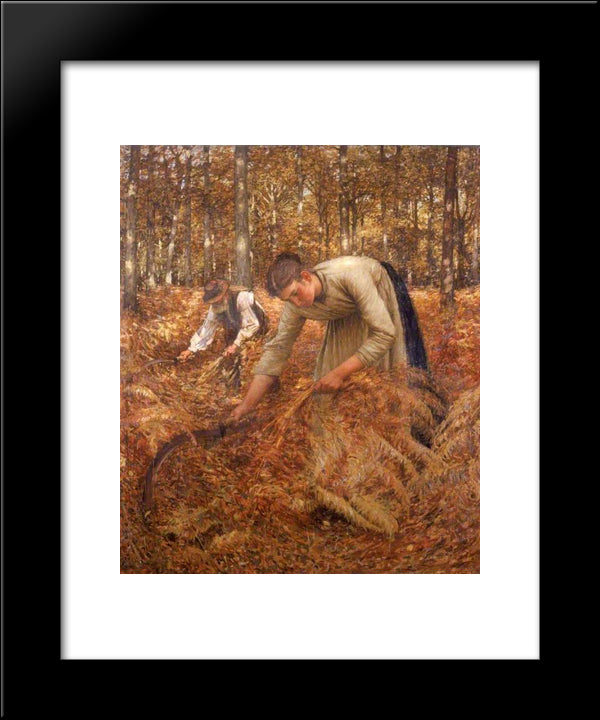 Gathering Bracken 20x24 Black Modern Wood Framed Art Print Poster by La Thangue, Henry Herbert