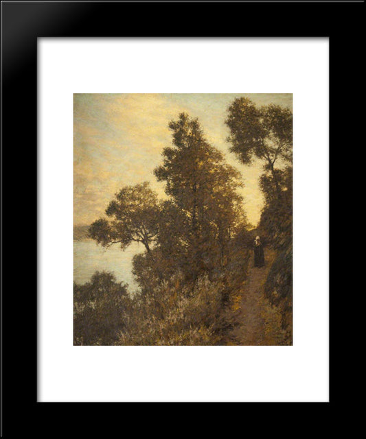 Ligurian Bridle Path 20x24 Black Modern Wood Framed Art Print Poster by La Thangue, Henry Herbert