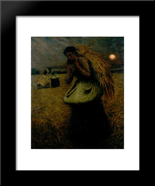 Nightfall (The Gleaners) 20x24 Black Modern Wood Framed Art Print Poster by La Thangue, Henry Herbert