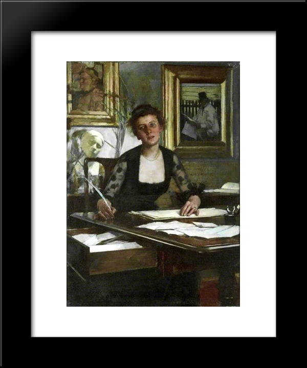Portrait Of The Artist'S Wife 20x24 Black Modern Wood Framed Art Print Poster by La Thangue, Henry Herbert