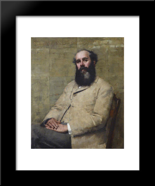 R. H. La Thangue (Portrait Of The Artist'S Father) 20x24 Black Modern Wood Framed Art Print Poster by La Thangue, Henry Herbert