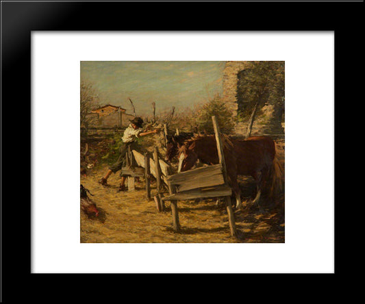 The Appian Way 20x24 Black Modern Wood Framed Art Print Poster by La Thangue, Henry Herbert