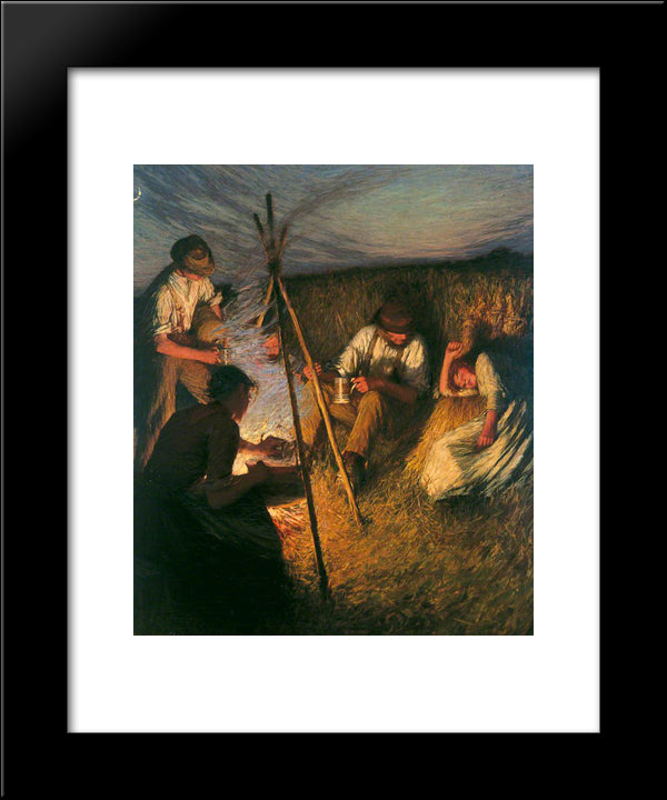 The Harvesters' Supper 20x24 Black Modern Wood Framed Art Print Poster by La Thangue, Henry Herbert