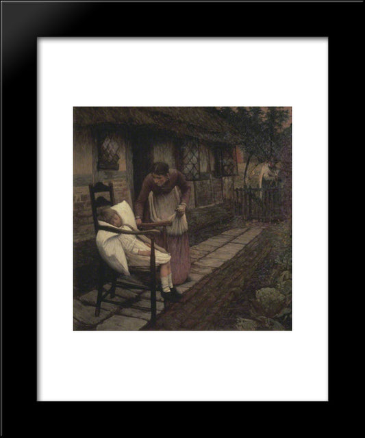 The Man With The Scythe 20x24 Black Modern Wood Framed Art Print Poster by La Thangue, Henry Herbert