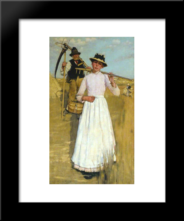 The Return Of The Reapers 20x24 Black Modern Wood Framed Art Print Poster by La Thangue, Henry Herbert