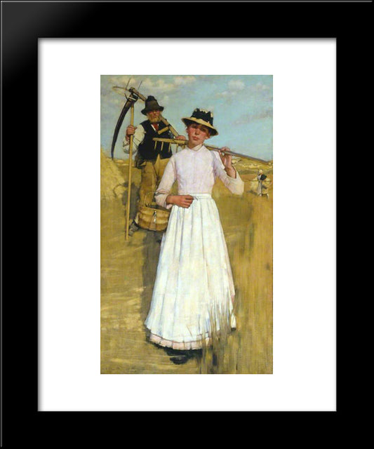 The Return Of The Reapers 20x24 Black Modern Wood Framed Art Print Poster by La Thangue, Henry Herbert