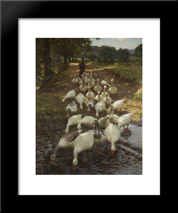 The Watersplash 20x24 Black Modern Wood Framed Art Print Poster by La Thangue, Henry Herbert