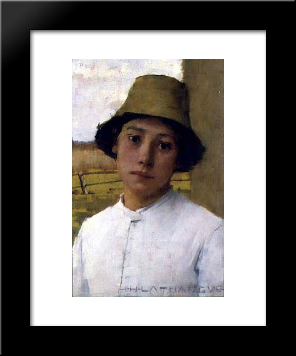The Young Farmhand 20x24 Black Modern Wood Framed Art Print Poster by La Thangue, Henry Herbert