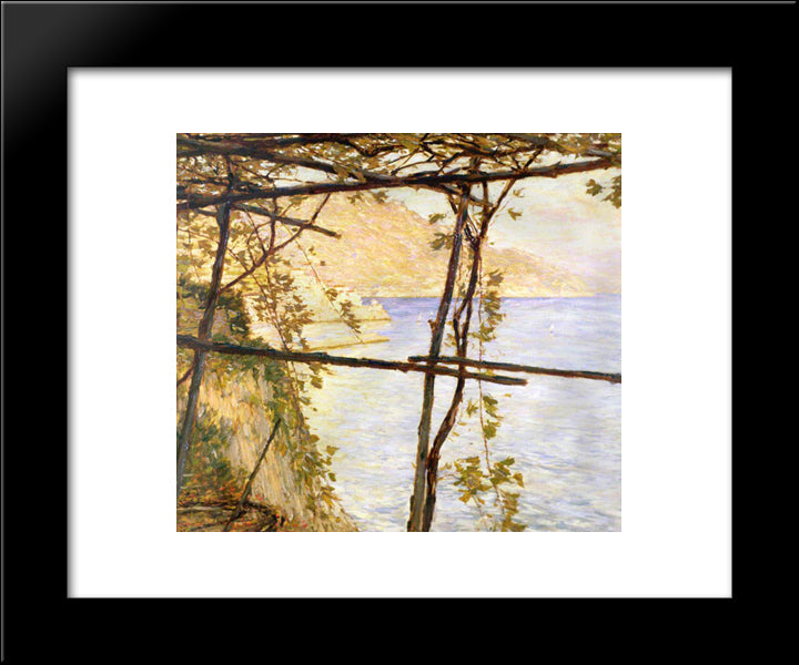 Trellised Vines 20x24 Black Modern Wood Framed Art Print Poster by La Thangue, Henry Herbert