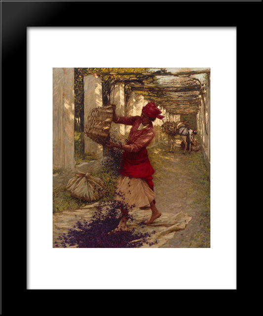 Violets For Perfume 20x24 Black Modern Wood Framed Art Print Poster by La Thangue, Henry Herbert