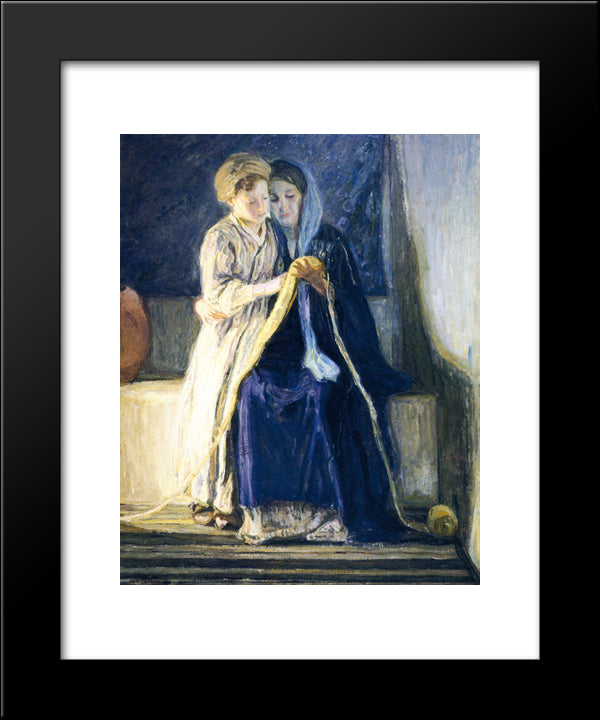 Christ And His Mother Studying The Scriptures 20x24 Black Modern Wood Framed Art Print Poster by Tanner, Henry Ossawa