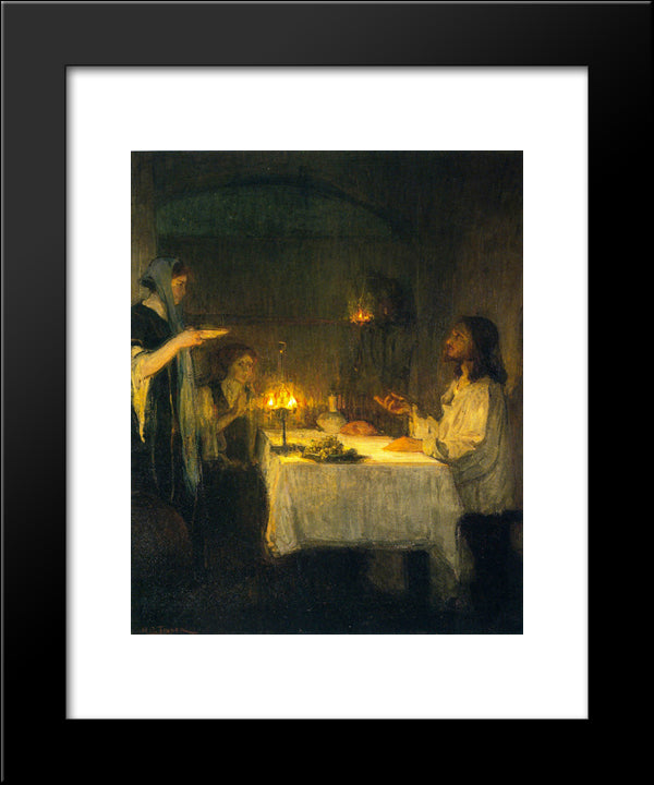 Christ At The Home Of Mary And Martha 20x24 Black Modern Wood Framed Art Print Poster by Tanner, Henry Ossawa