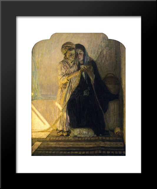 Christ Learning To Read 20x24 Black Modern Wood Framed Art Print Poster by Tanner, Henry Ossawa