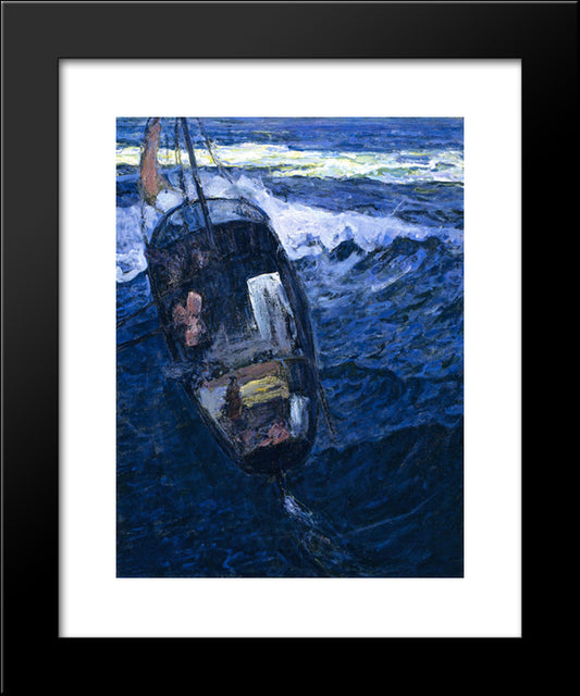 Fishermen At Sea 20x24 Black Modern Wood Framed Art Print Poster by Tanner, Henry Ossawa