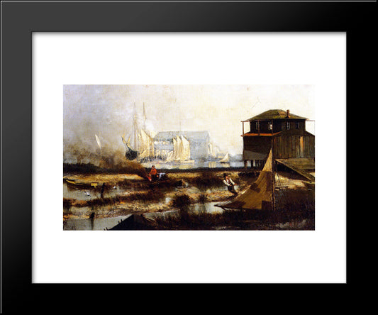 Harbor Scene 20x24 Black Modern Wood Framed Art Print Poster by Tanner, Henry Ossawa