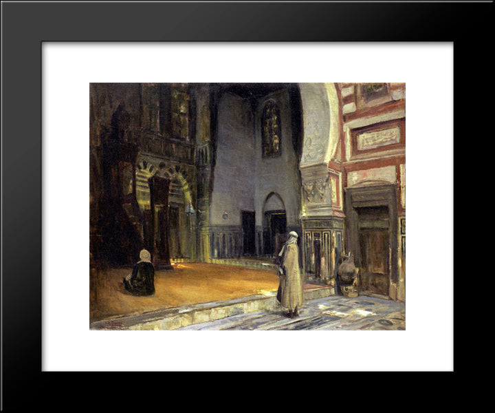 Interior Of A Mosque, Cairo 20x24 Black Modern Wood Framed Art Print Poster by Tanner, Henry Ossawa