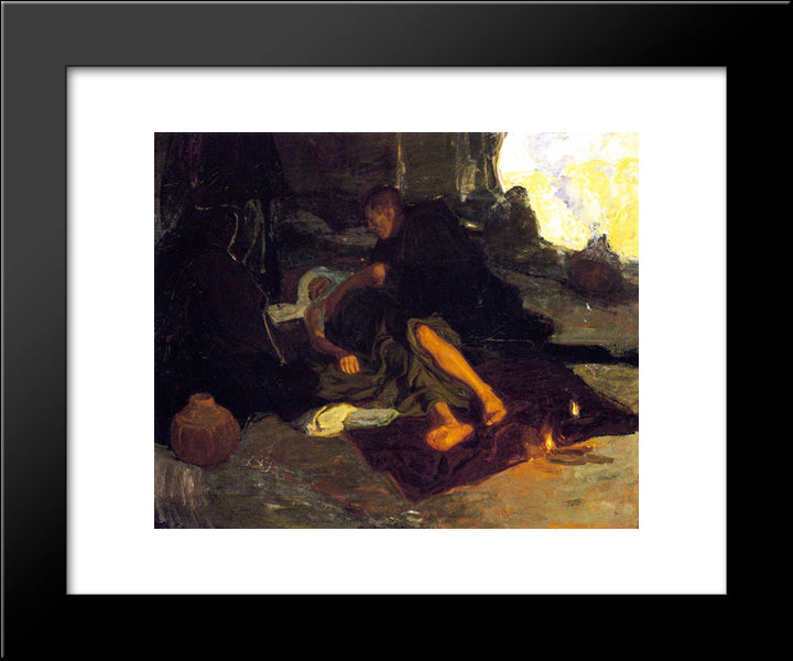 Job And His Three Friends 20x24 Black Modern Wood Framed Art Print Poster by Tanner, Henry Ossawa