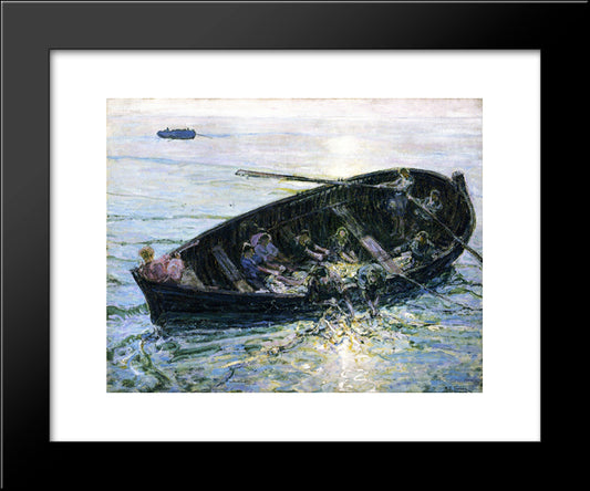 Miraculous Haul Of Fishes 20x24 Black Modern Wood Framed Art Print Poster by Tanner, Henry Ossawa