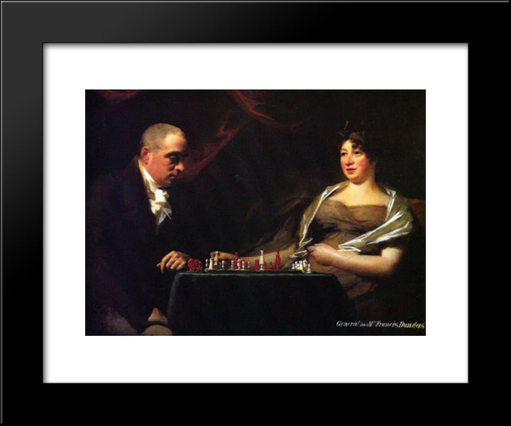 Portrait Of Francis And His Wife Eliza Dundas Cumming 20x24 Black Modern Wood Framed Art Print Poster by Raeburn, Henry