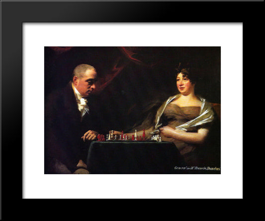 Portrait Of Francis And His Wife Eliza Dundas Cumming 20x24 Black Modern Wood Framed Art Print Poster by Raeburn, Henry