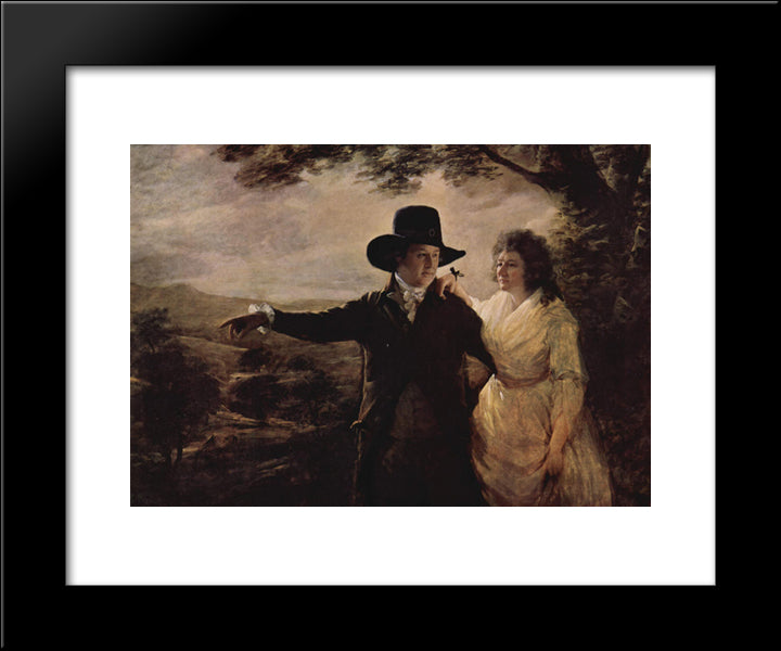 Portrait Of Sir John And Lady Clerk Of Penicuik 20x24 Black Modern Wood Framed Art Print Poster by Raeburn, Henry