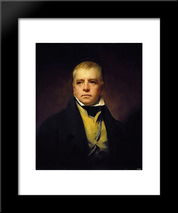 Portrait Of Sir Walter Scott 20x24 Black Modern Wood Framed Art Print Poster by Raeburn, Henry
