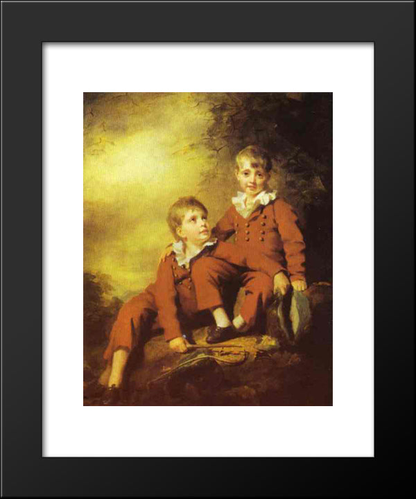 Portrait Of The Binning Children 20x24 Black Modern Wood Framed Art Print Poster by Raeburn, Henry
