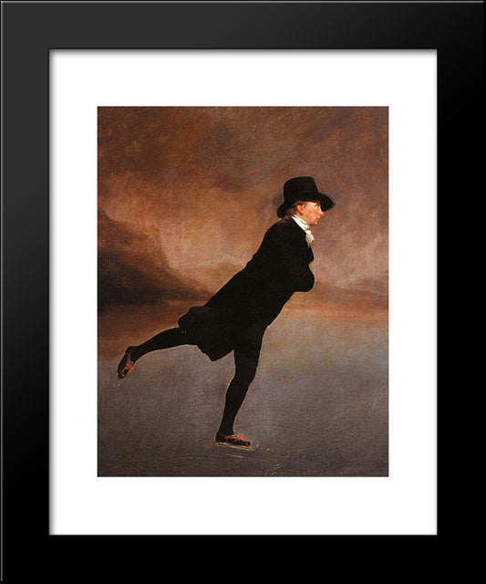 The Skating Minister (The Reverend Robert Walker Skating On Duddingston Loch) 20x24 Black Modern Wood Framed Art Print Poster by Raeburn, Henry