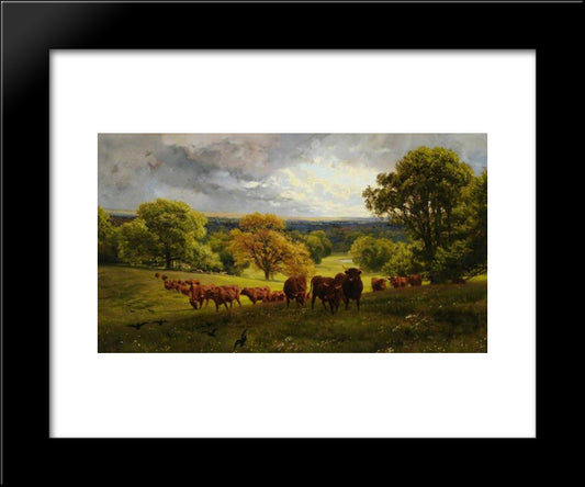 Landscape In Wiltshire 20x24 Black Modern Wood Framed Art Print Poster by Davis, Henry William Banks