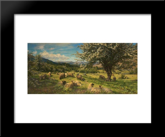 Thorn Trees On A Breconshire Hillside 20x24 Black Modern Wood Framed Art Print Poster by Davis, Henry William Banks