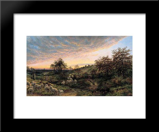 Twilight, Vallee De La Cluse, Near Boulogne 20x24 Black Modern Wood Framed Art Print Poster by Davis, Henry William Banks