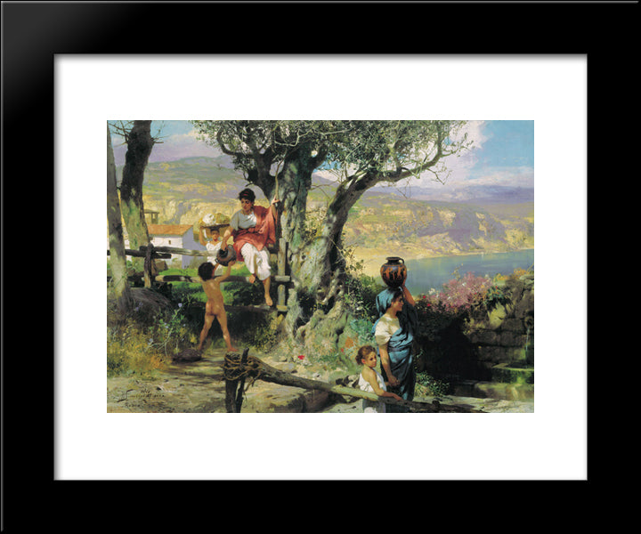 Ancient Rome. In A Village 20x24 Black Modern Wood Framed Art Print Poster by Siemiradzki, Henryk