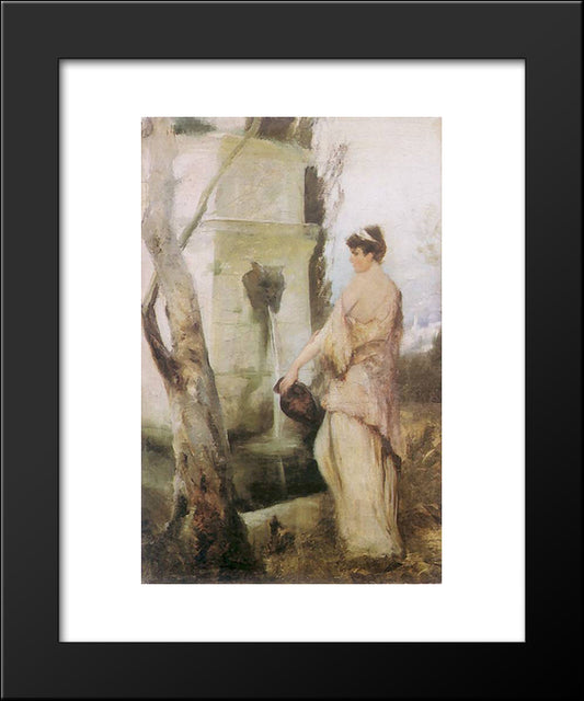 At The Well 20x24 Black Modern Wood Framed Art Print Poster by Siemiradzki, Henryk