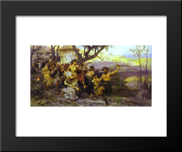 Bacchanalia 20x24 Black Modern Wood Framed Art Print Poster by Siemiradzki, Henryk