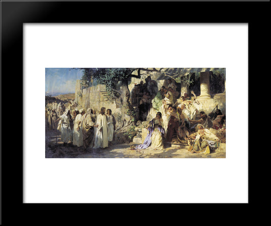 Christ And Sinner 20x24 Black Modern Wood Framed Art Print Poster by Siemiradzki, Henryk