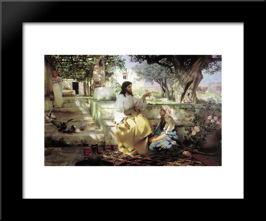 Christ In The House Of Martha And Mary 20x24 Black Modern Wood Framed Art Print Poster by Siemiradzki, Henryk