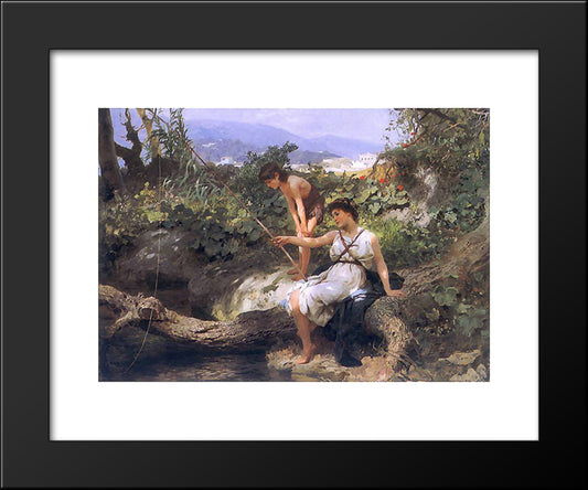 Fishing. A Scene From The Roman Life 20x24 Black Modern Wood Framed Art Print Poster by Siemiradzki, Henryk