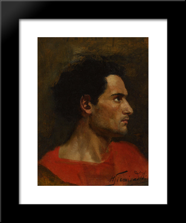 Man In Profile 20x24 Black Modern Wood Framed Art Print Poster by Siemiradzki, Henryk