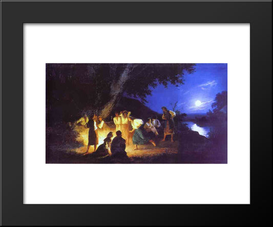 Night On The Eve Of Ivan Kupala 20x24 Black Modern Wood Framed Art Print Poster by Siemiradzki, Henryk